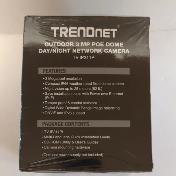 Trendnet TV-IP311PI 3 Megapixel PoE Dome Network Security Camera